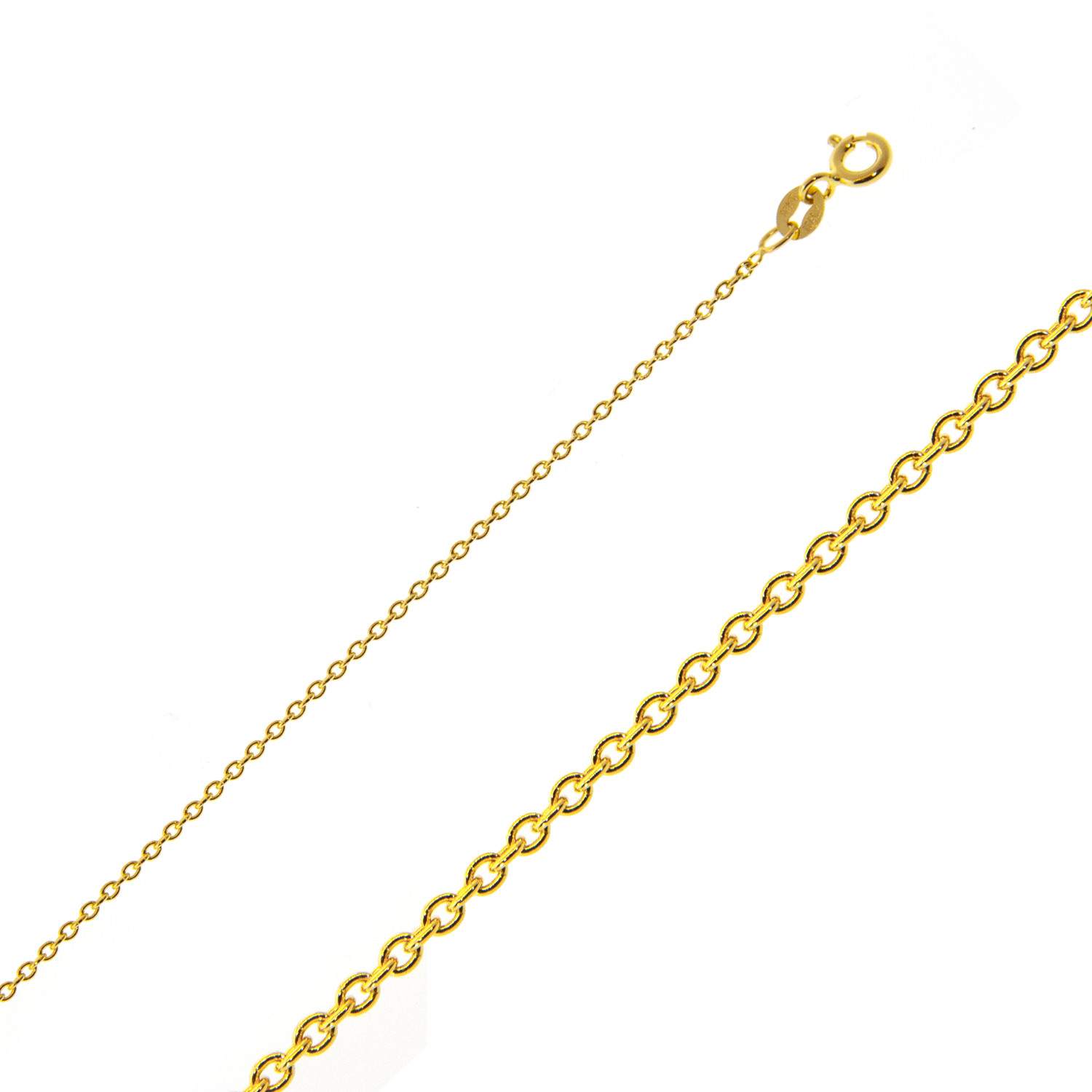 18k Yellow Gold Rolo (cable) Link Chain 0.7mm 16 Inches